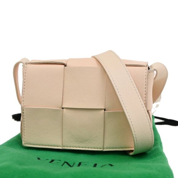 BOTTEGA VENETA Logo Mini Candy Cassette Shoulder Bag Leather Pink - Picture 1 of 16